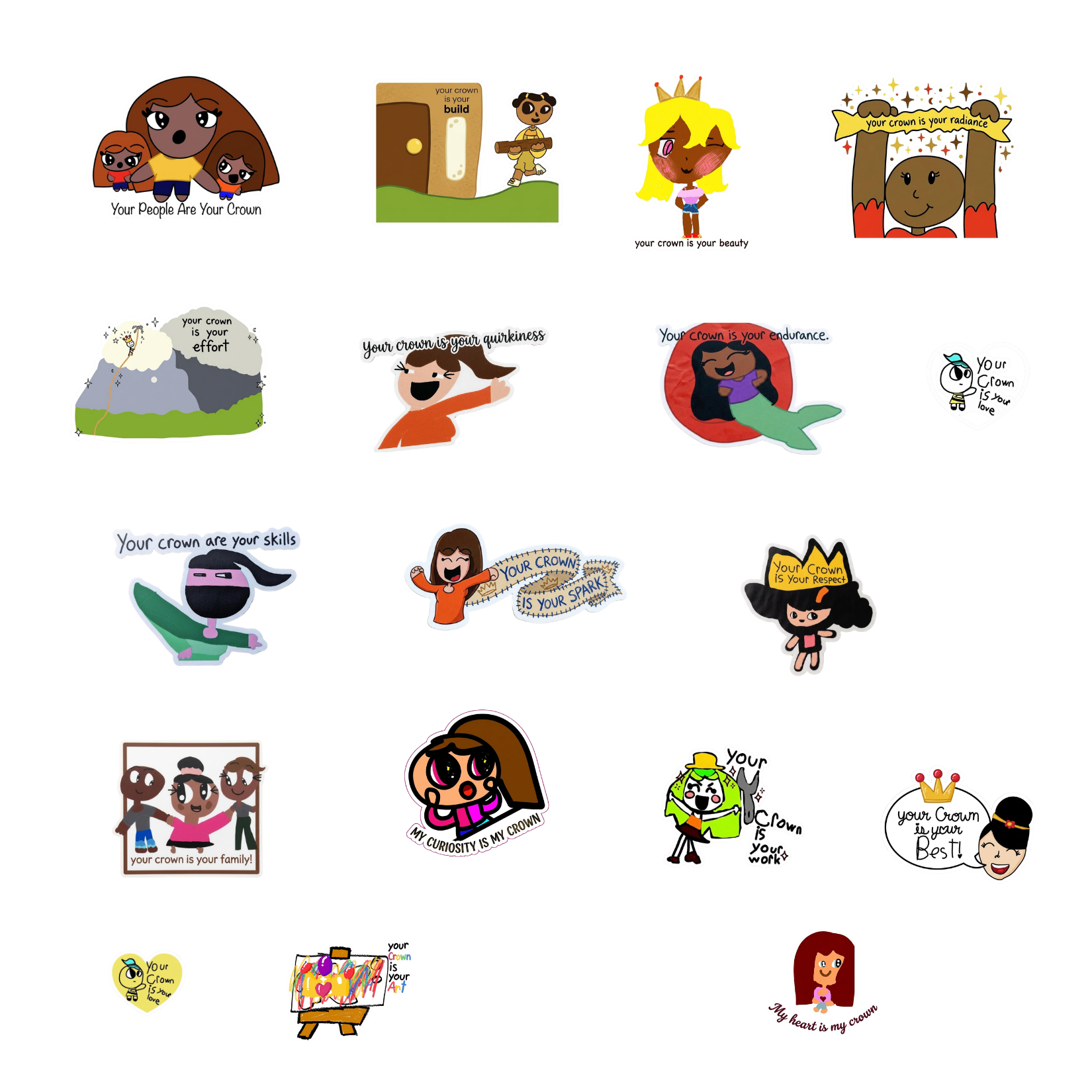 Your Crown affirmation sticker sheet